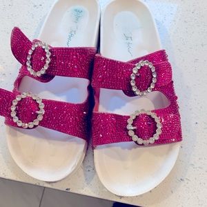Betsey Johnson hot pink rhinestone size 9.